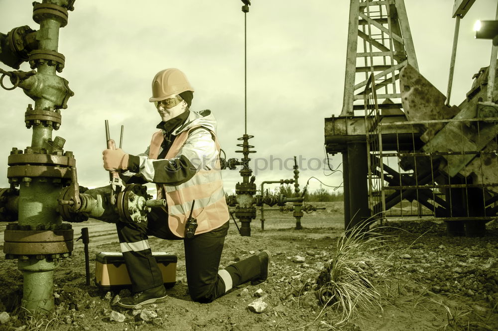 Similar – Refinery worker on petrochemical factory