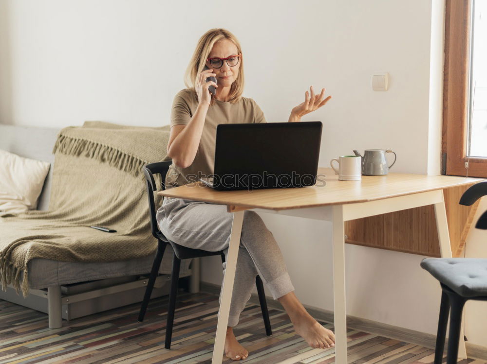 Similar – Image, Stock Photo Woman with book at table