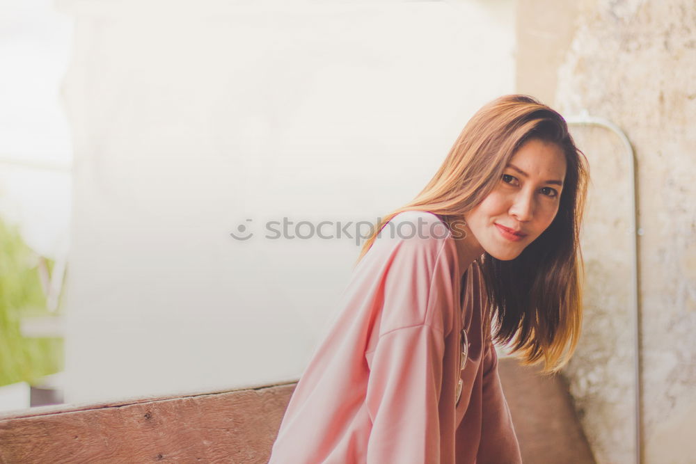 Similar – Image, Stock Photo beautiful thoughtful young women alone