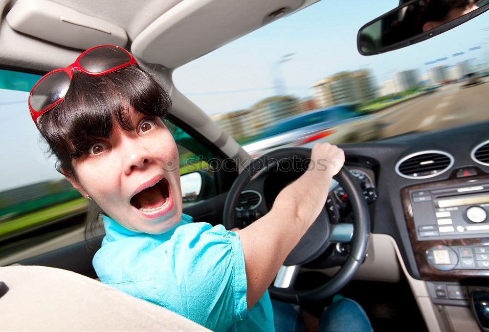 Similar – Image, Stock Photo funny child girl playing driver, sitting on front seat in car