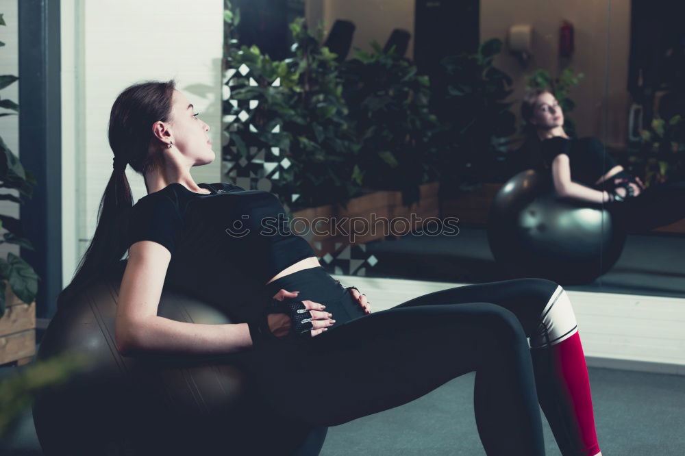 Similar – Image, Stock Photo Woman using fascial roller