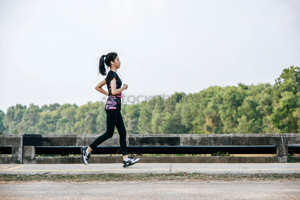 Similar – Image, Stock Photo athletic woman running