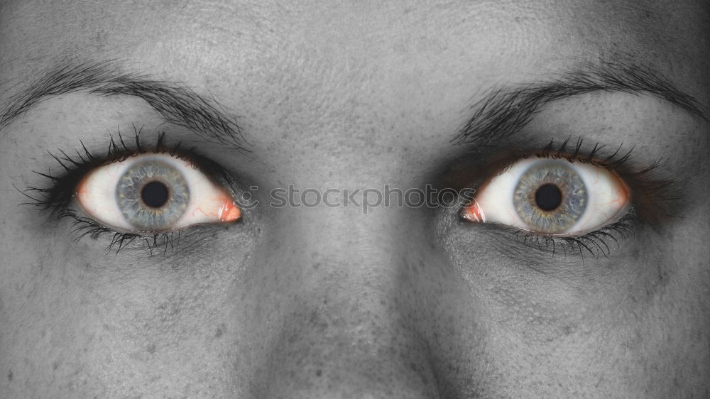 Similar – Image, Stock Photo Double exposure portrait of a young woman with her fingers in front of her eyes in half transparency