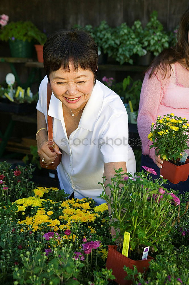 Similar – Kitchen herbs, balcony, person