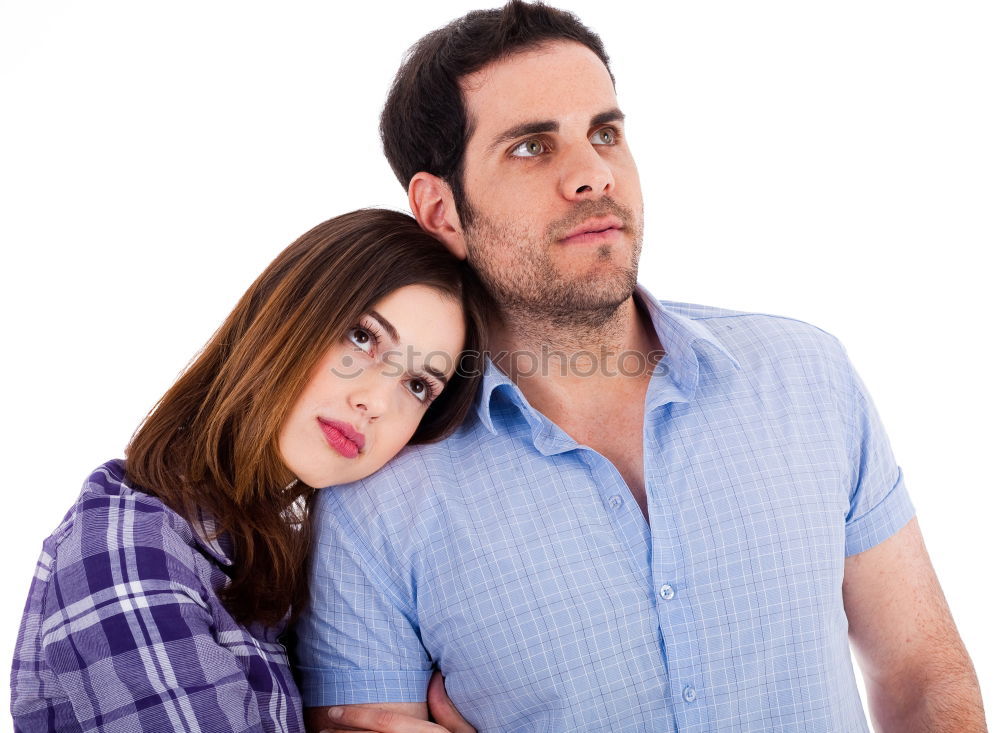 Similar – Young beautiful couple posing wearing jeans and t-shirt