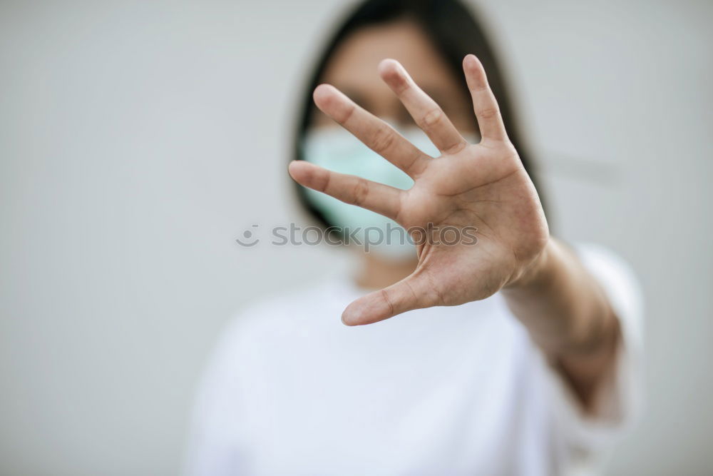 Image, Stock Photo Crop woman with painted tattooed arms
