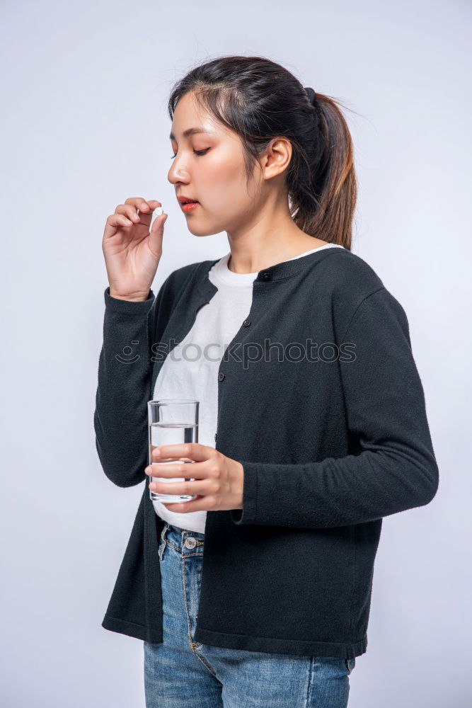 Similar – Young caucasian woman enjoying fresh juice