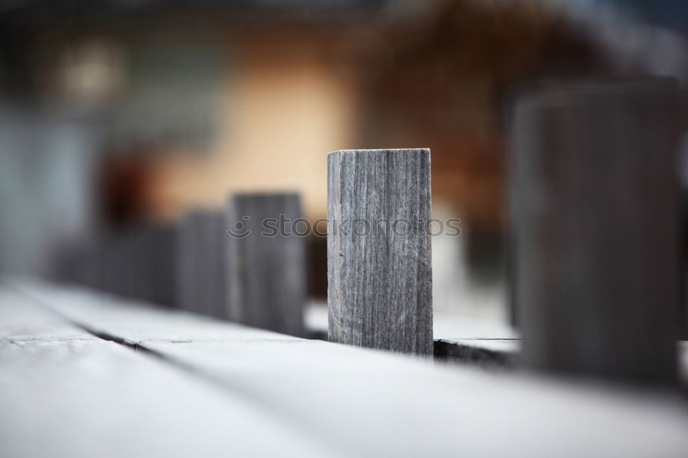 Similar – temporary wooden railing on carcass on construction site