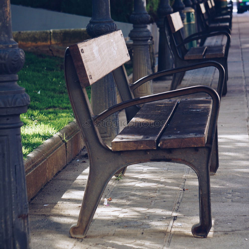 Similar – Red wooden chair in inclined position on sunny asphalt