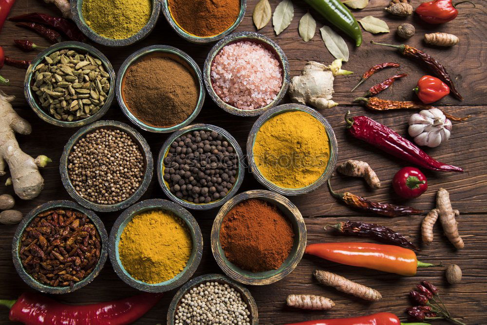 Similar – Image, Stock Photo Spices and oil on table