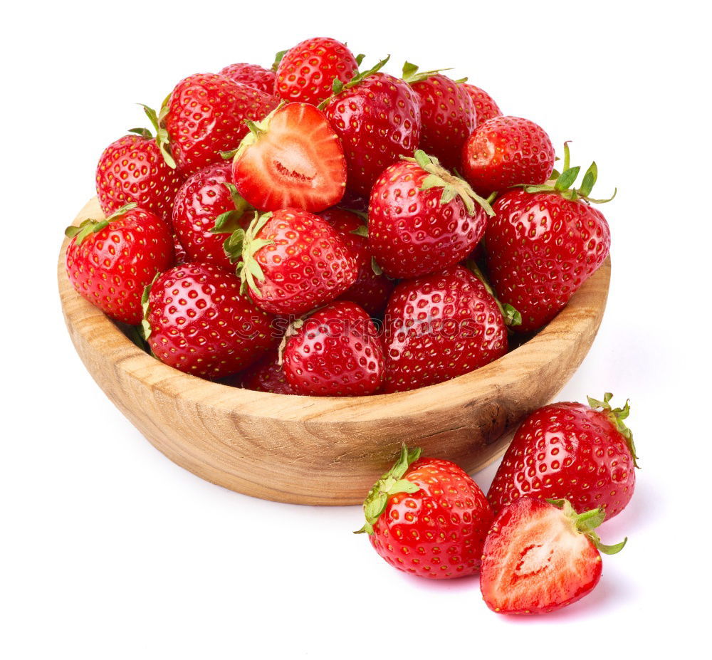 Similar – Image, Stock Photo Strawberries on a turquoise blue old wooden table