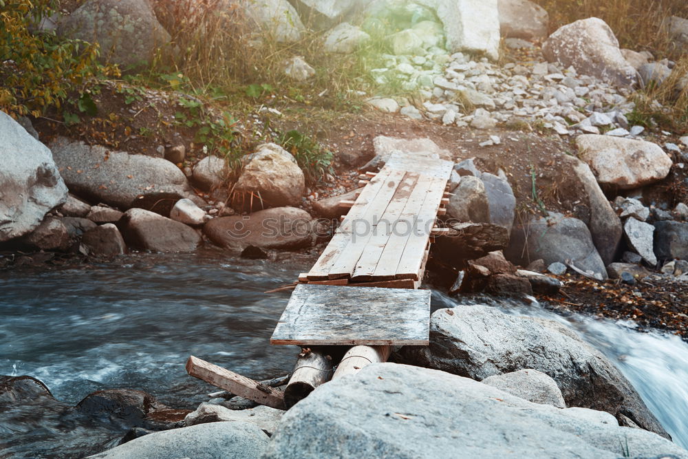 Similar – Image, Stock Photo Red bridge over river