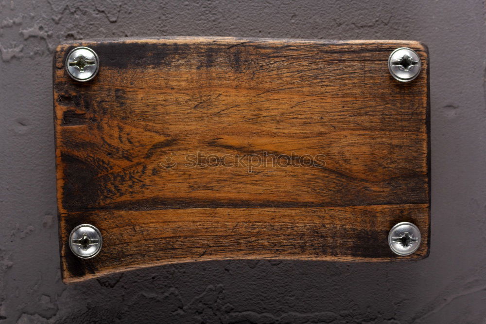 Similar – Wooden table and old cutting board, top view, copy space