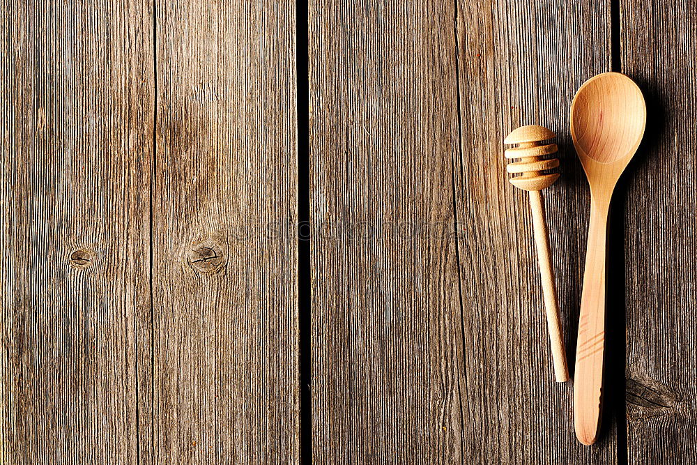 Similar – old metal fork and spoon tied with a brown rope