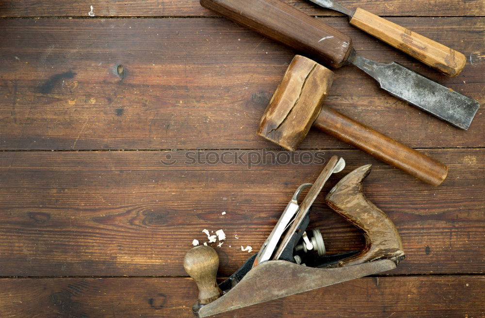 Similar – Holzbearbeitungswerkzeuge auf Holztisch