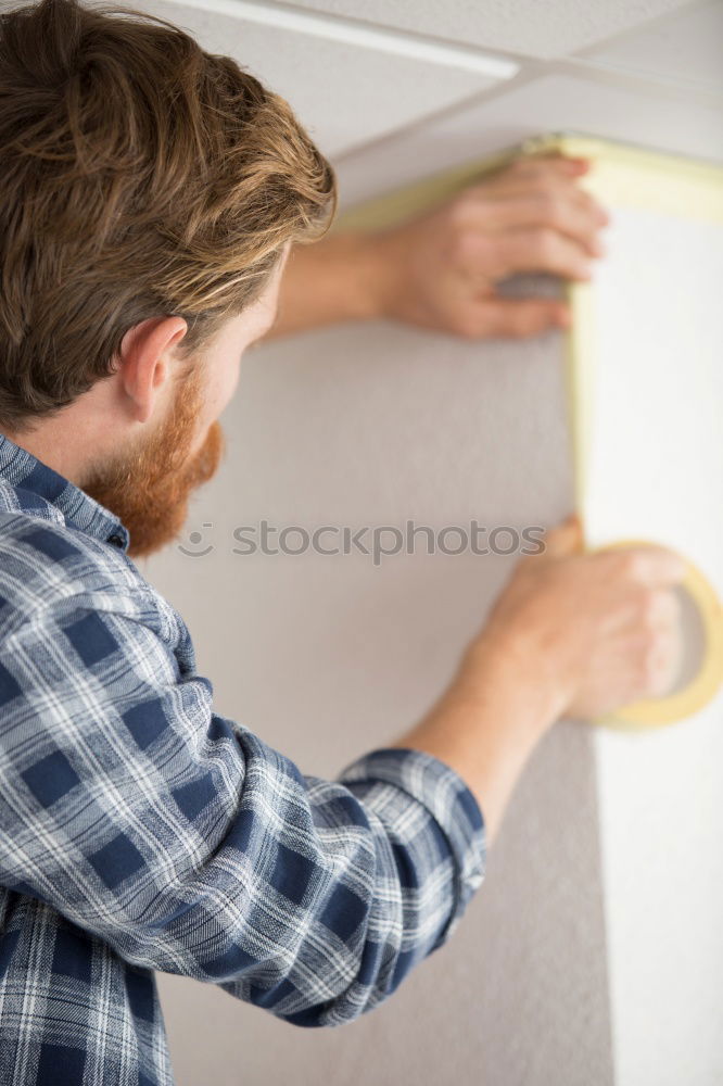 Similar – Image, Stock Photo Man painting a wardrobe