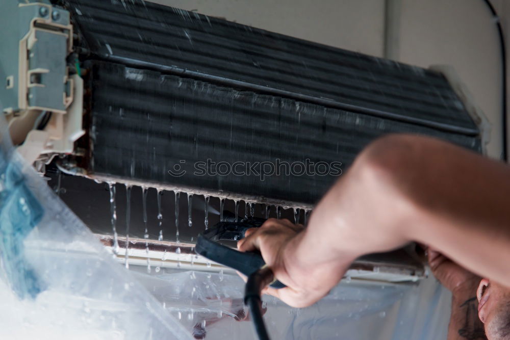 Similar – Image, Stock Photo Mechanic fixing a compressor engine