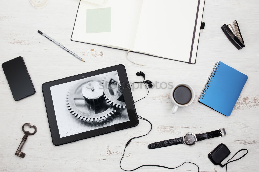 Similar – Image, Stock Photo typewriter, camera, clothes, glasses, watch