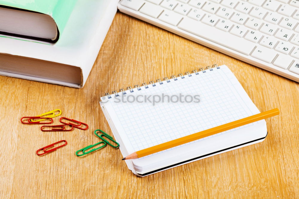 Similar – Image, Stock Photo School accessories on desktop