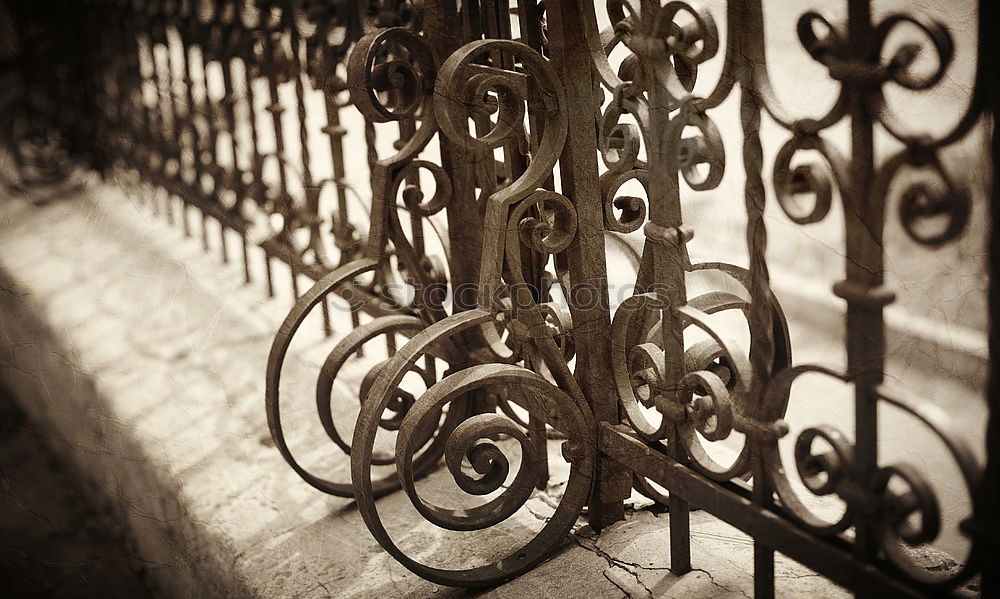 Similar – rusty garden gate closed with chain, with blurred background