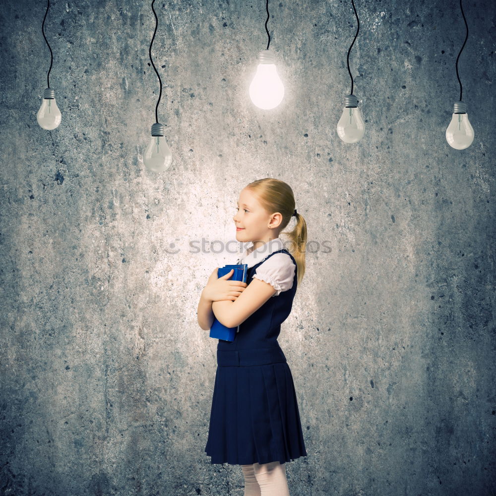 Similar – Image, Stock Photo Pupil posing in classroom