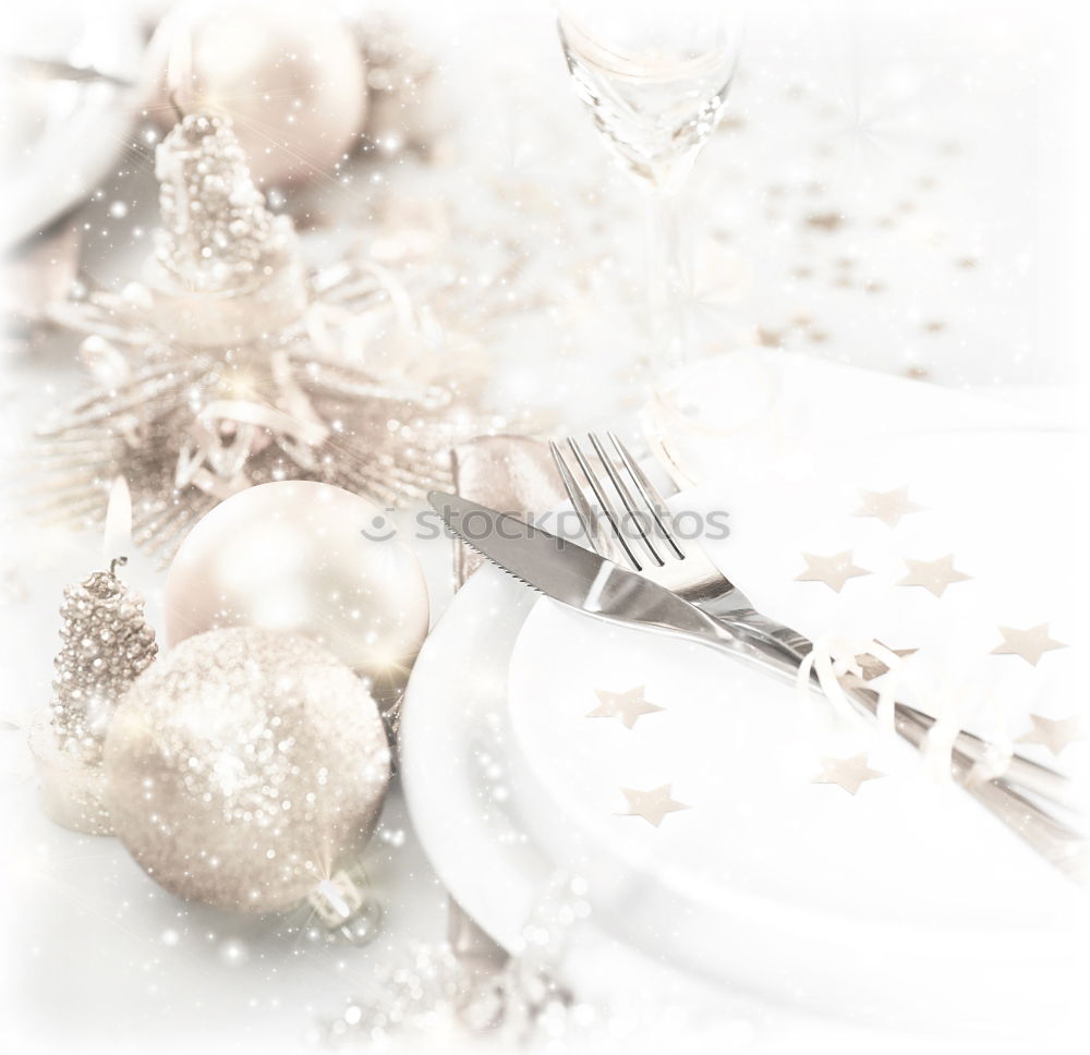 Similar – Image, Stock Photo Silver and golden Christmas Table Setting