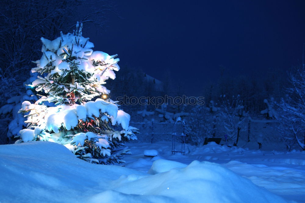 Similar – Heavily snowed road at night