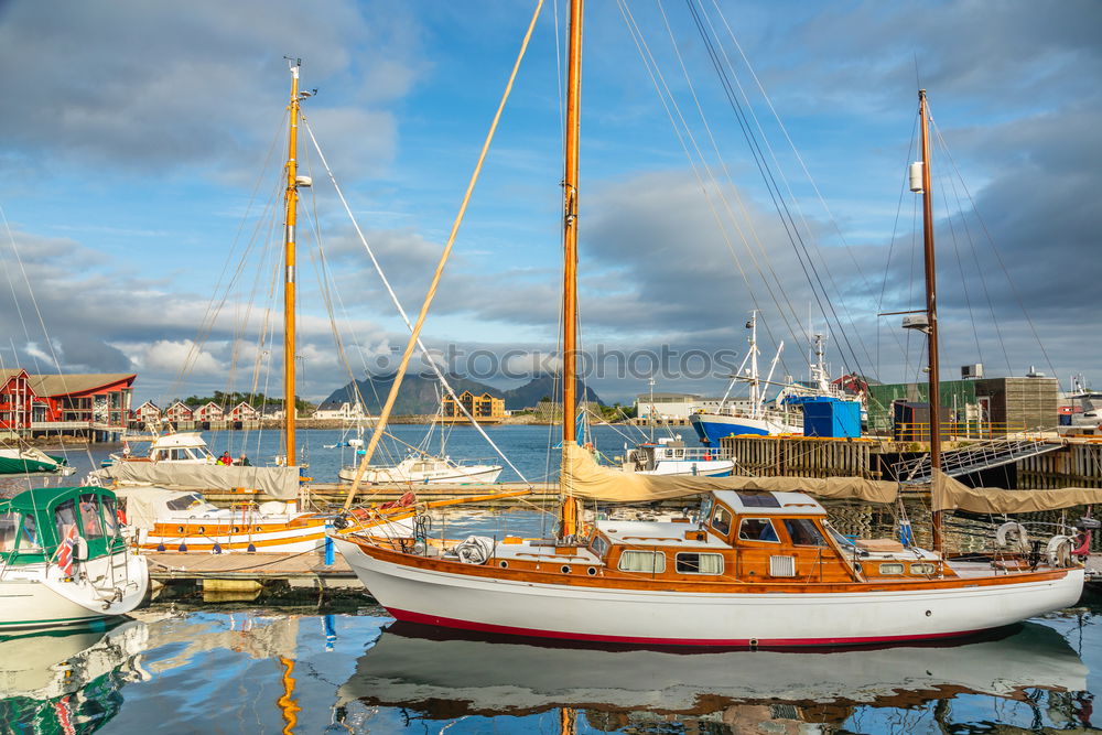 Similar – Image, Stock Photo View of the harbour of Klintholm Havn in Denmark