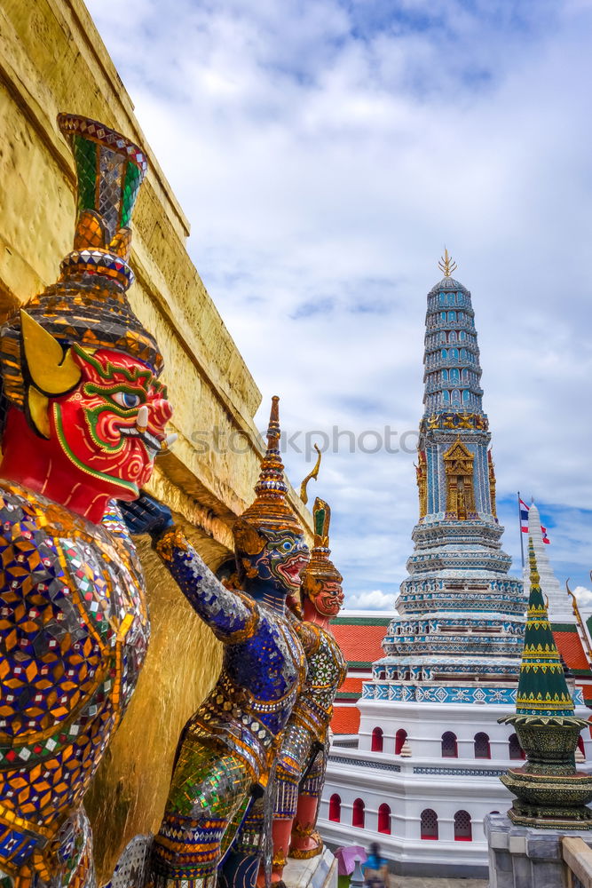 Colorful statue at Wat Phra Kaew temple, Bangkok