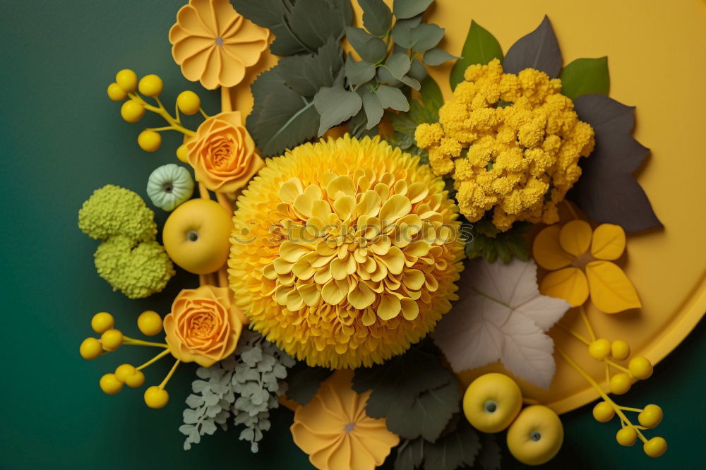 Image, Stock Photo Autumn flower composition with sunflowers and dahlias.