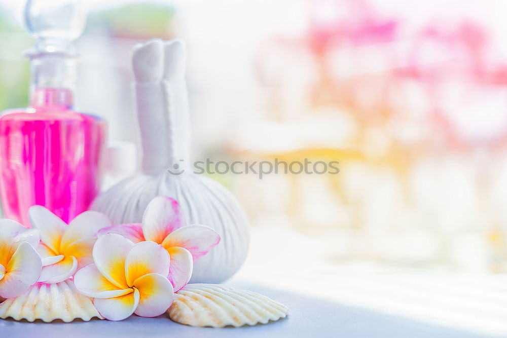 Similar – Image, Stock Photo Tropical Frangipani Flowers with Massage Herbal Stamps