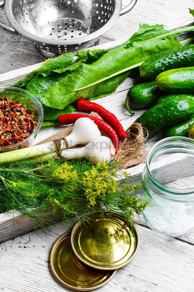 Similar – Preparing ingredients for pickling cucumbers