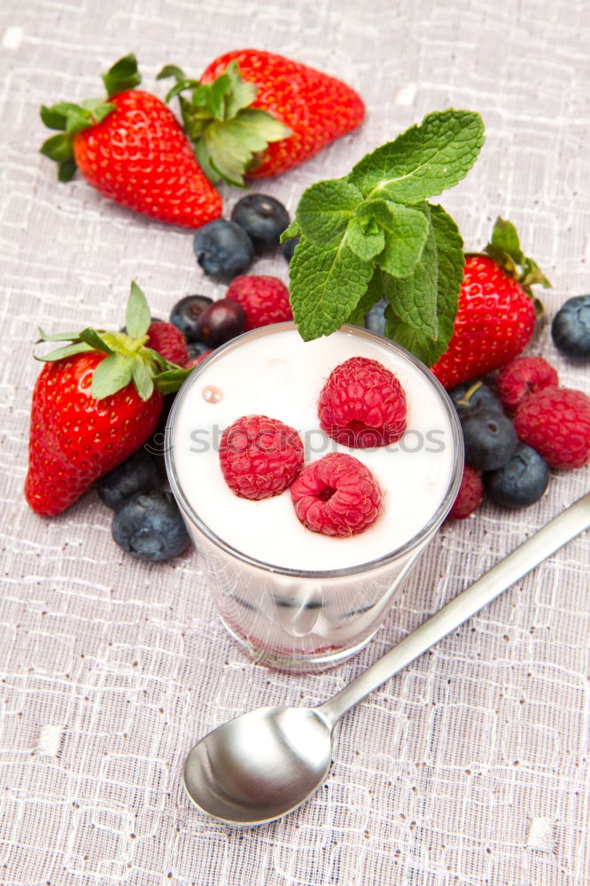 Similar – Image, Stock Photo raspberry yoghurt Yoghurt