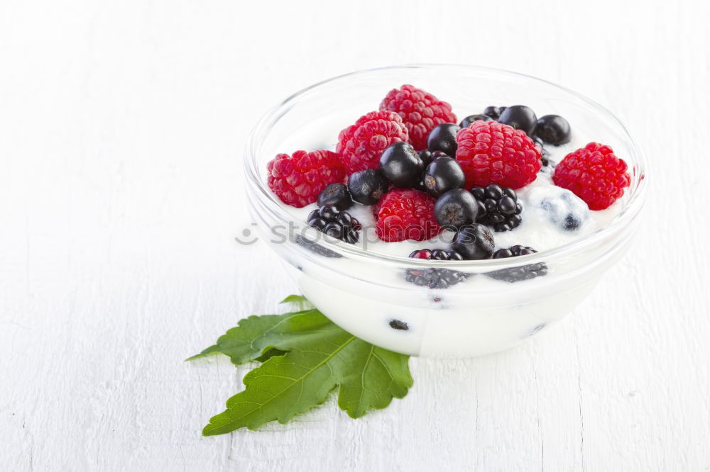 Similar – Chia yogurt with raspberries in a glass cup