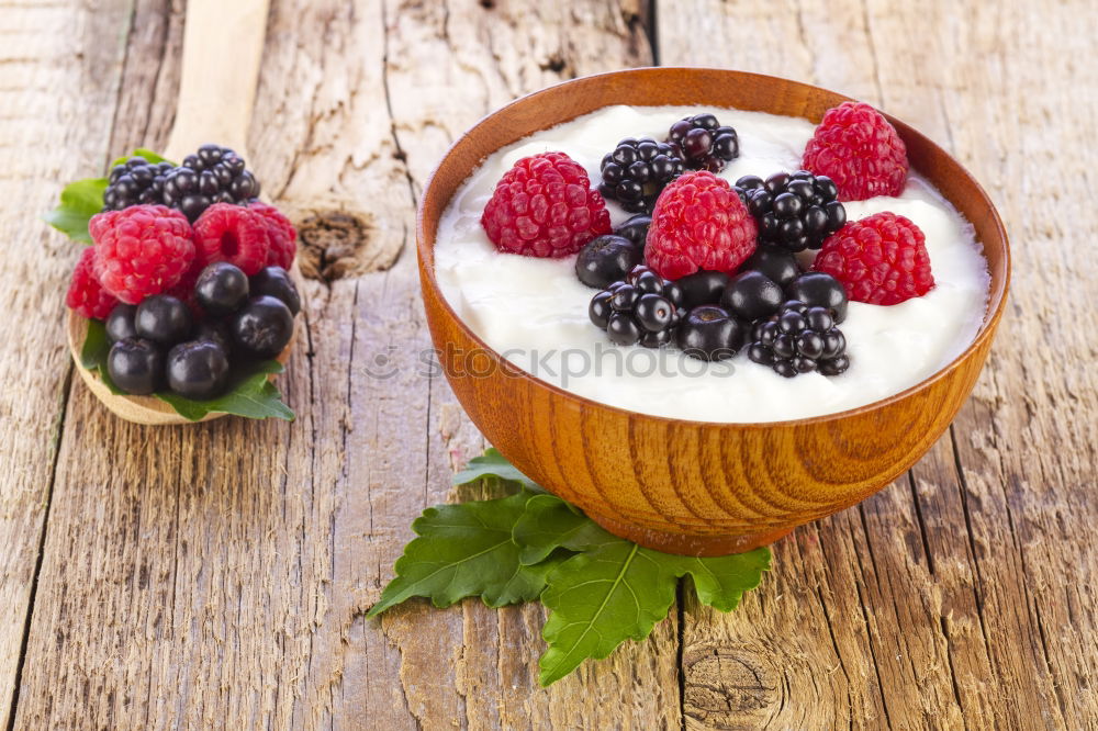 Similar – Chia yogurt with raspberries in a glass cup