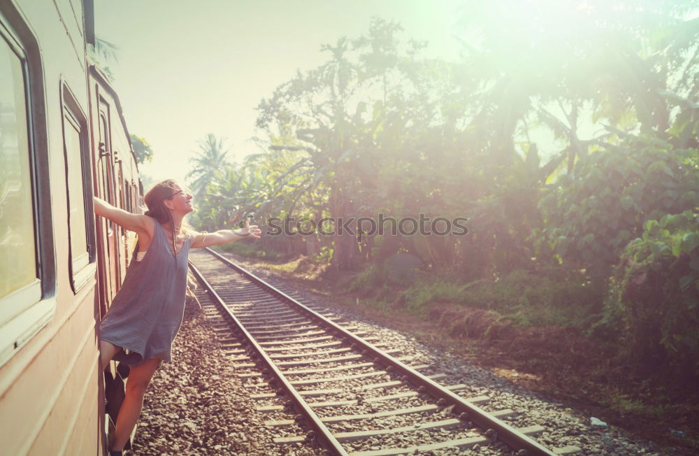 Similar – child on train tracks