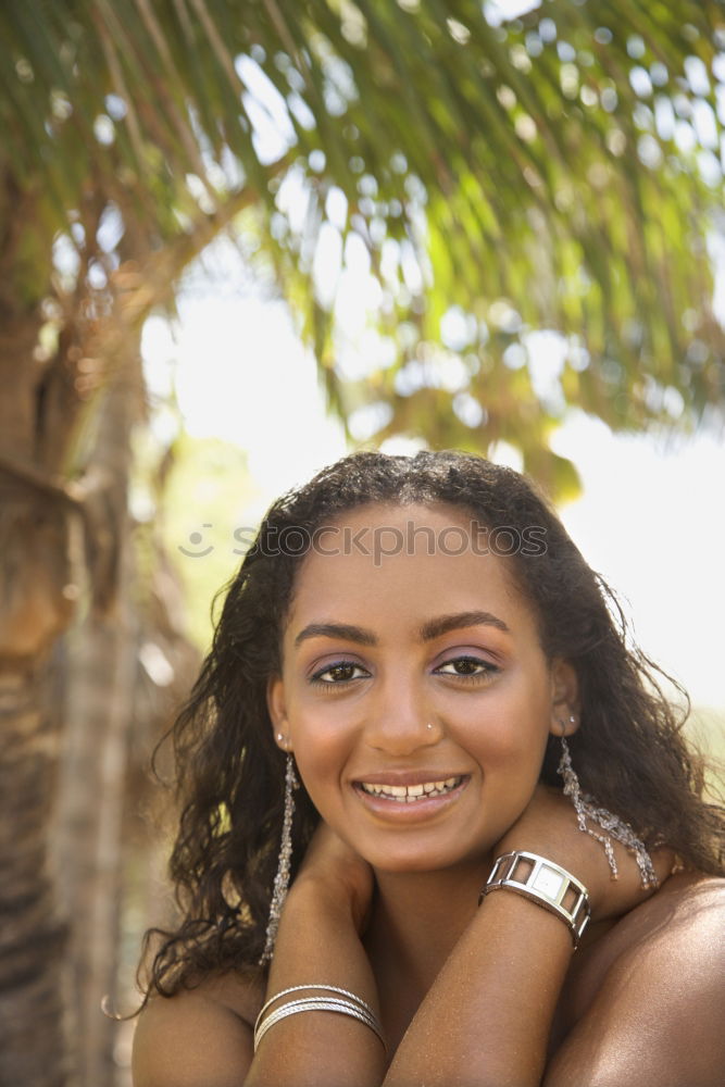 Similar – Portrait of a exotic black woman in a swimwear