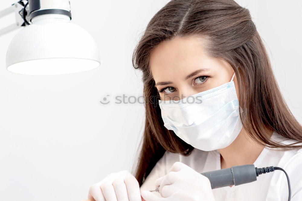 Similar – Image, Stock Photo Doctor with mask and tools.