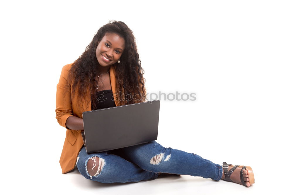 Similar – Image, Stock Photo Young student woman using her laptop