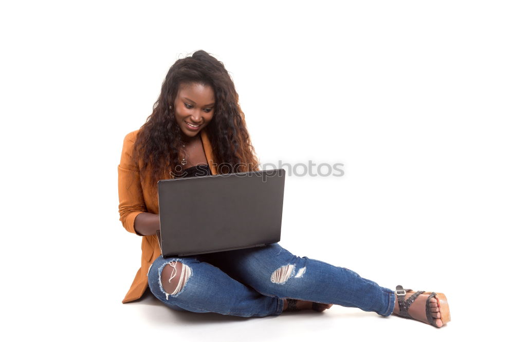 Similar – Image, Stock Photo Young student woman using her laptop