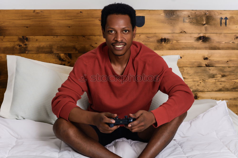 Similar – Image, Stock Photo Man having fun playing games