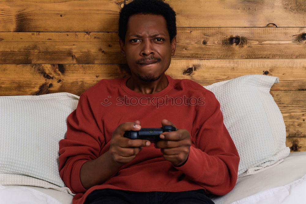 Similar – Image, Stock Photo Man having fun playing games