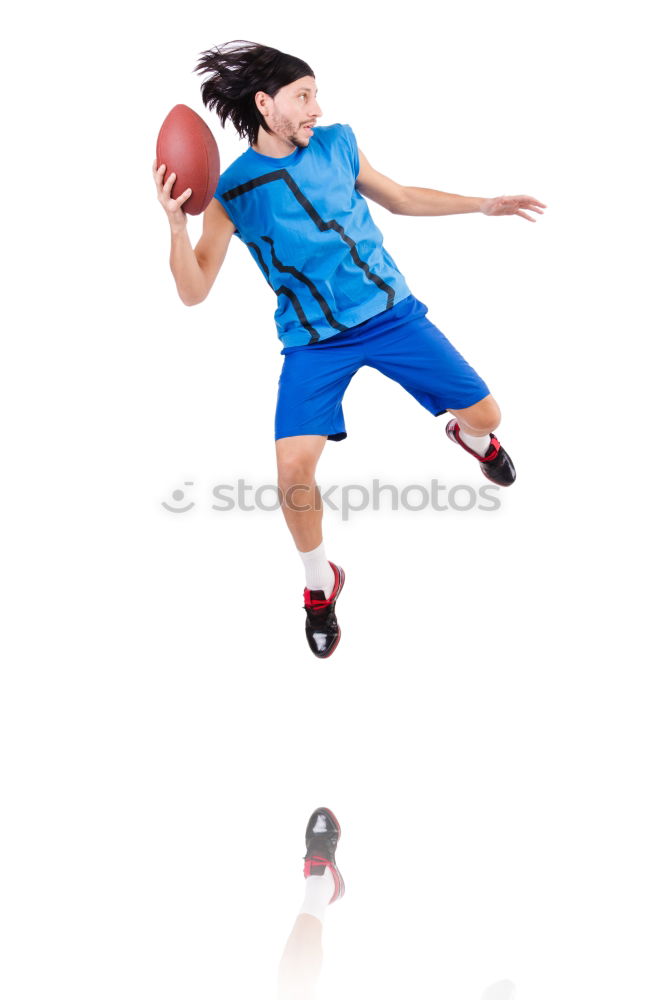 Similar – Image, Stock Photo Female basketball player stretching on sports ground