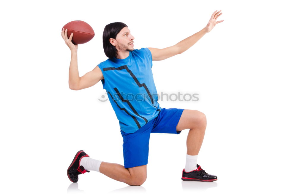 Similar – Image, Stock Photo Female basketball player stretching on sports ground