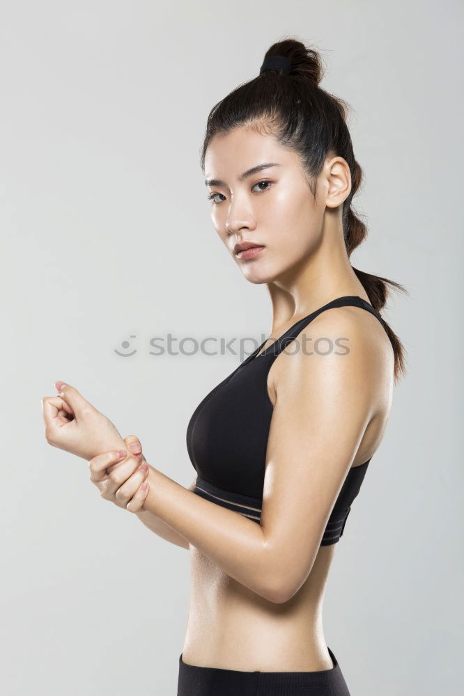 Similar – Young woman doing stretching exercises