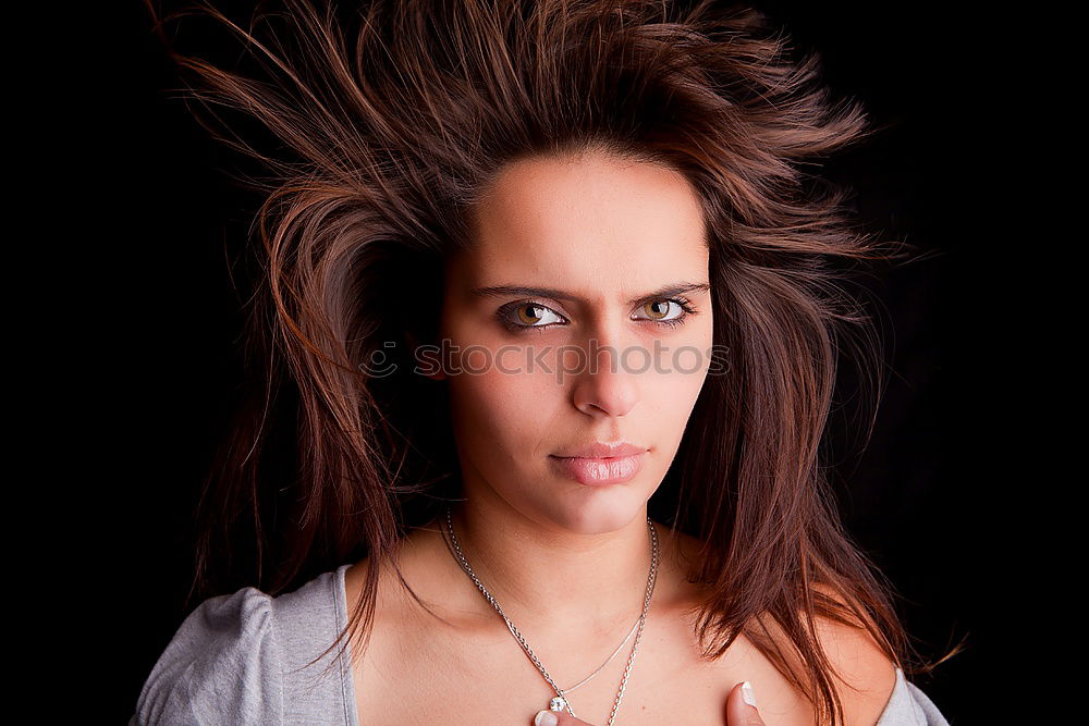 Similar – sexy woman smiling on black background