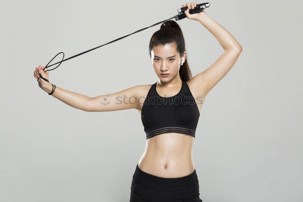 Similar – Image, Stock Photo athletic woman doing her stretching routine