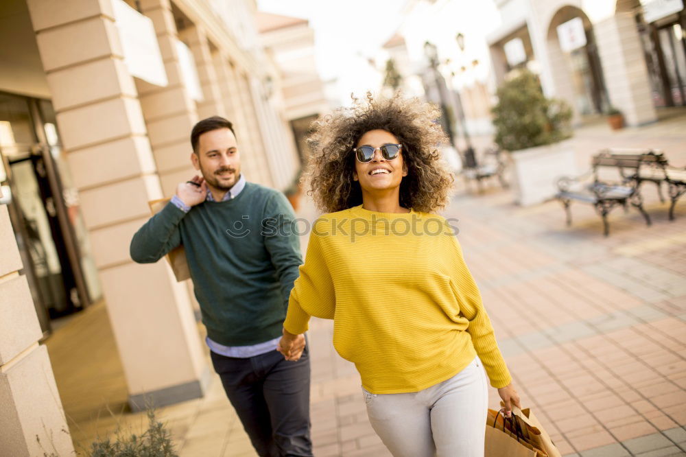 Similar – Image, Stock Photo Smiling couple of lovers having fun.