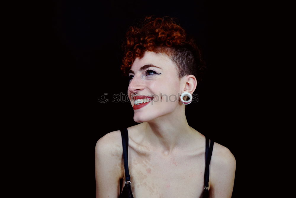 Similar – Image, Stock Photo Studio portrait of a young redhead woman