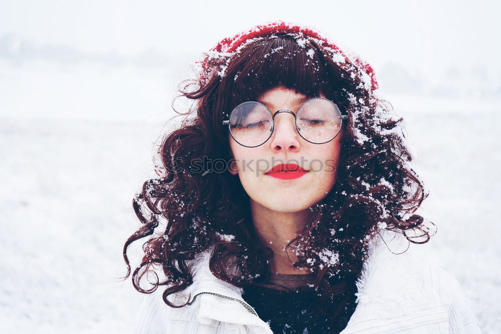 Similar – Happy beautiful teen with pink sunglasses